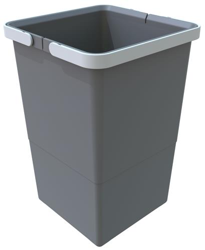 Elletipi Plastový koš s rukojeťmi Cover MEDIUM, 12 l, šedý, 34 x 22,5 x 22,5 cm