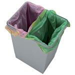 Elletipi Plastový koš s rukojeťmi Cover NARROW, 12 l, šedý, 34 x 15 x 30 cm