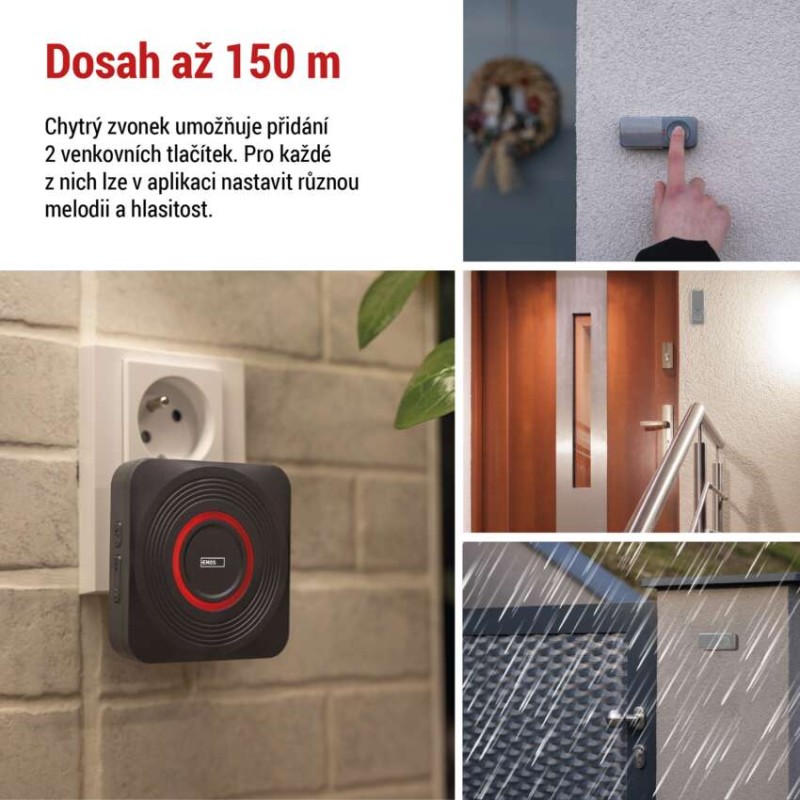 EMOS GoSmart Domovní bezdrátový zvonek P5735SS do zásuvky s WiFi