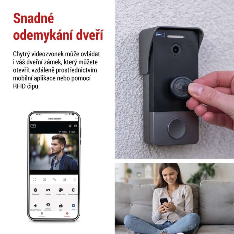 EMOS GoSmart videozvonek IP-20PoE