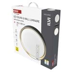 EMOS LED nástenné svietidlo ILVI, kruhové 30 W, stmievanie + CCT, čierna + šampanská