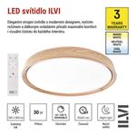 EMOS LED přisazené svítidlo ILVI, kruhové 30W, stmívání+CCT, dřevo