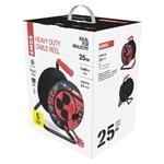 Emos P084253 Vonkajší predlžovací kábel na bubne 25 m / 4 ks. / čierny / gumovo-neoprénový / 230 V / 2,5 mm2