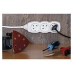 EMOS Predlžovací kábel 3 m / 6 zásuviek / biely / PVC / 1,5 mm2