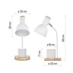 EMOS Stolná lampa POPPY na žiarovku E27, biela