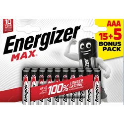 Energizer MAX - Mikrotužka AAA/20 ks - 15+5 zdarma