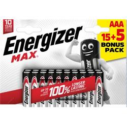 Energizer MAX Plus - Mikrotužka AAA/20 ks - 15+5 zdarma