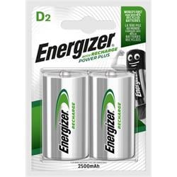 Energizer Nabíjecí baterie - D / HR20 - 2500 mAh POWER PLUS DUO, 2 ks