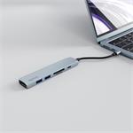 Epico 6v1 Aluminium Hub | 100W USB-C PD | blankytně modrá