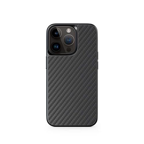 EPICO Hybrid Carbon kryt pro iPhone 14 Pro Max s podporou uchycení MagSafe - černý