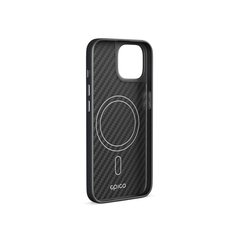 Epico Mag+ Hybrid Carbon Case - kompatibilný s MagSafe pre iPhone 15 - čierny