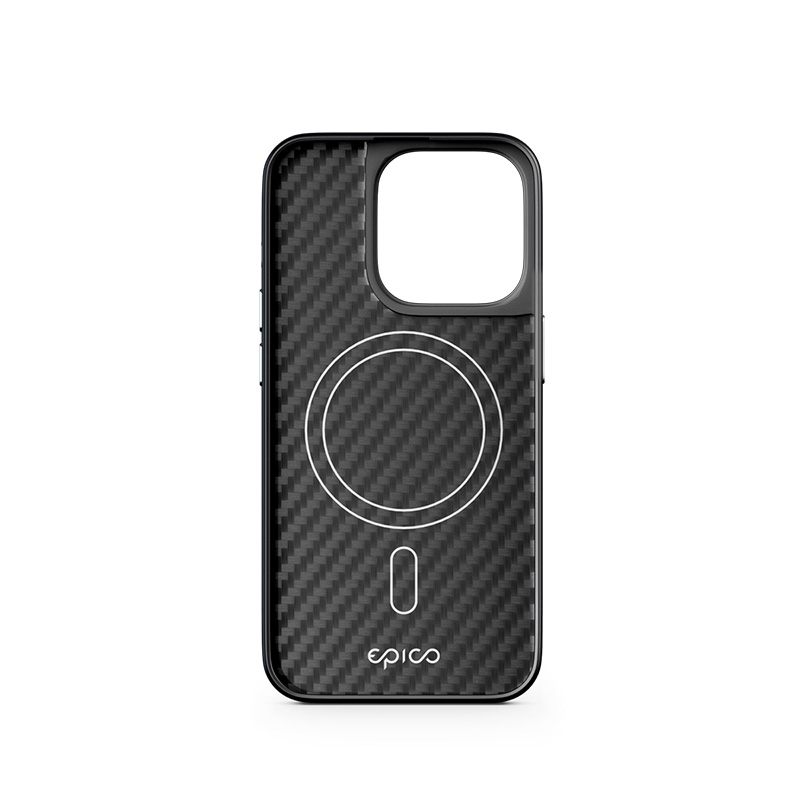 Epico Mag+ Hybrid Carbon Case - MagSafe compatible iPhone 15 Pro Max - černá