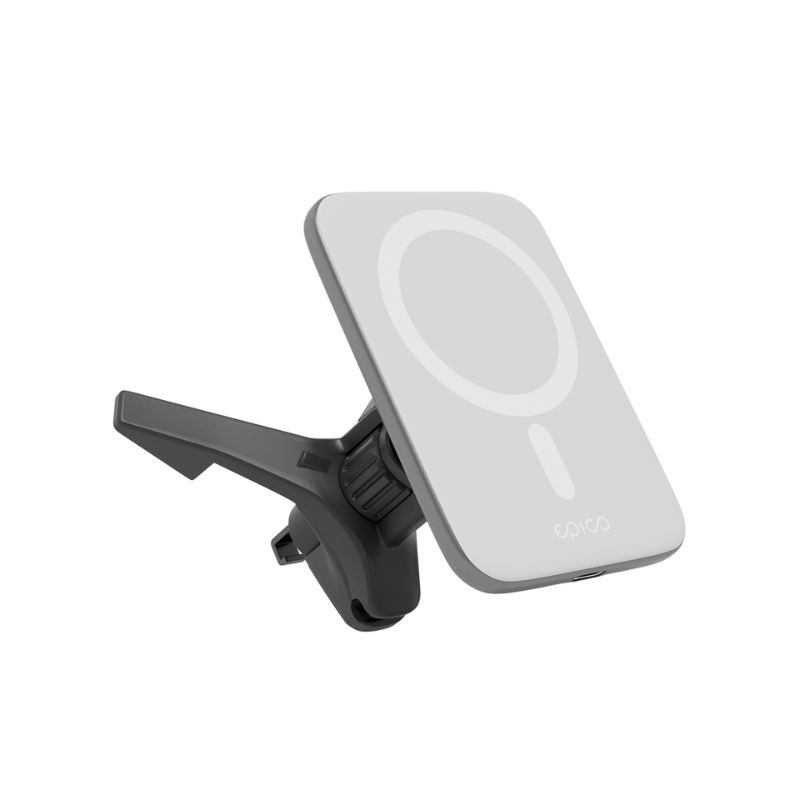 Epico Qi2 Ultrathin Wireless Car Charger MagSafe compatible - stříbrná/bílá