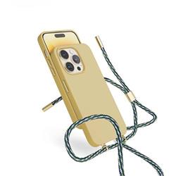 EPICO silikonový kryt se šňůrkou pro iPhone 14 Pro Max (6,1") - písková