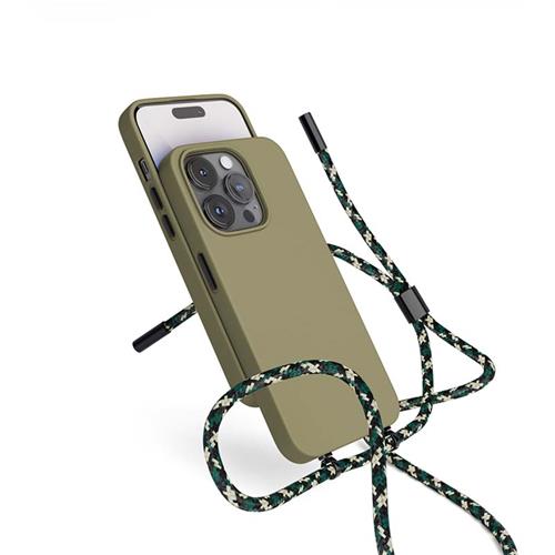 EPICO silikonový kryt se šňůrkou pro iPhone 14 Pro Max (6,7") - zelená
