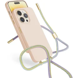 EPICO silikónový kryt so šnúrkou pre iPhone 13 / 14 (6,1") - ružový