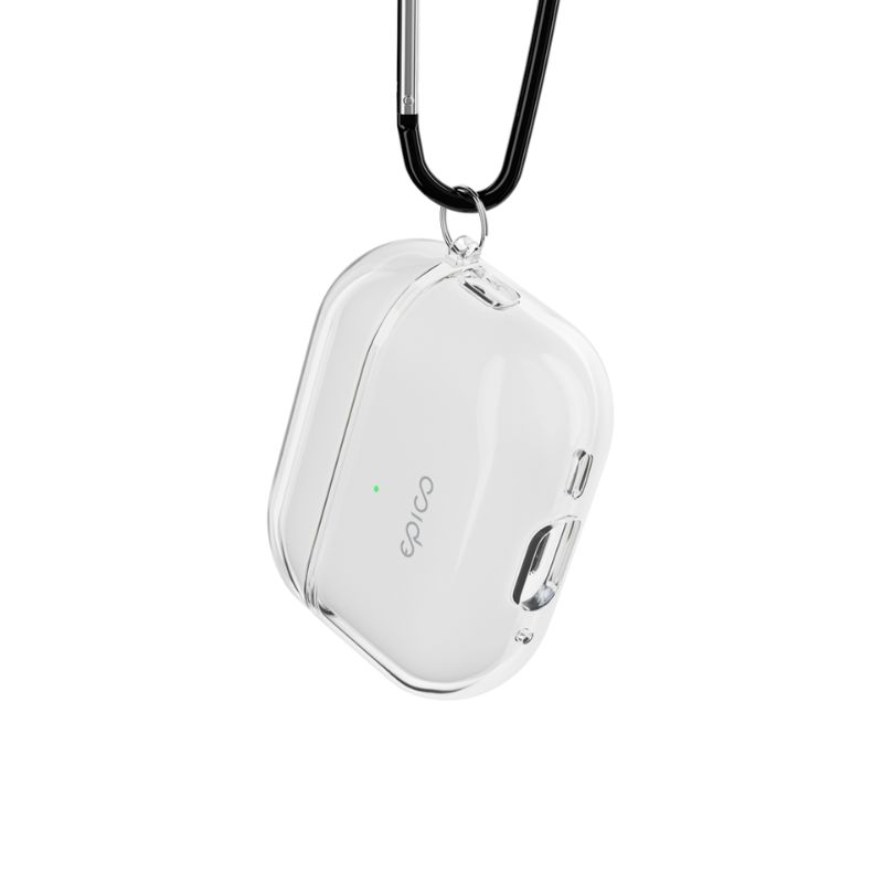 Epico transparentní pouzdro s karabinou AirPods Pro 3 - bílá transparentní