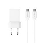 Epico UltraBoost EA20 20W GaN síťová rychlonabíječka + 1,2m USB-C kabel - bílá