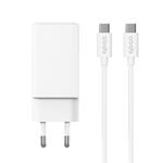 Epico UltraBoost EA65 65W GaN sieťová rýchlonabíjačka + 1,2 m kábel - biela