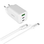 Epico UltraBoost EA65 65W GaN síťová rychlonabíječka + 1,2m kabel - bílá
