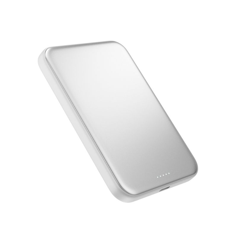 Epico UltraPack Qi2 25W Slim 5000mAh hliníková Mag+ bezdrátová powerbanka EM55 | stříbrná | MagSafe kompatibilní