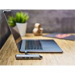 Epico USB-C HUB SLIM (4K HDMI a Ethernet) - strieborný, čierny kábel