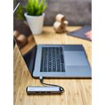 Epico USB-C HUB SLIM (4K HDMI a Ethernet) - vesmírne sivý, čierny kábel