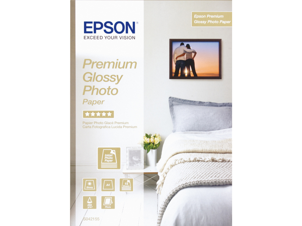Epson Paper Premium Glossy Photo A4 15sheets 255g/m2 C13S042155