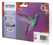 Epson T0807 multipack CLARIA pre Stylus Photo PX650,PX700W,PX710W,PX800FW,PX810FW,R265,R285,R360,RX585,RX68 - originálne C13T0807