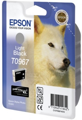 Epson T0967 Atramentová Light Black ULTRACHROME K3 pre Stylus Photo R2880 - originálne C13T09674010