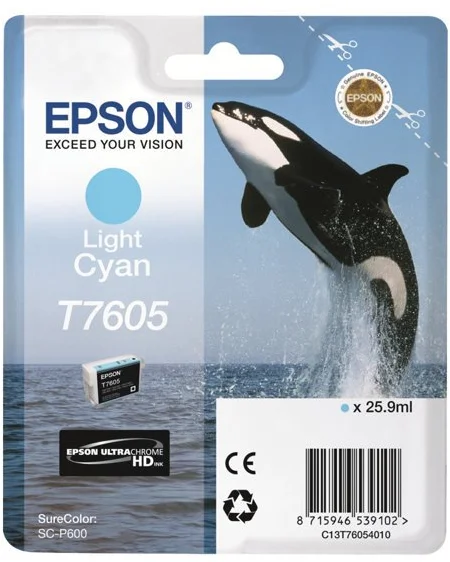 Epson T7605 Light Cyan, svetlo azúrová - originálne C13T76054010