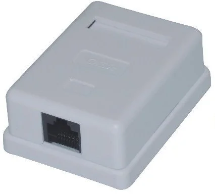 EuroLan UTP zásuvka pre sadrokartón, 1x RJ45, biela, svorkovnica Cat.5e