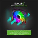 EVOLVEO 120UX-M, ventilátor, 120 mm, 4pin molex, ARGB, master, čierny