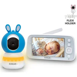 EVOLVEO Baby Monitor N5 - Súprava video monitora s 360° monitorovaním, obojsmernou komunikáciou a uspávankami,