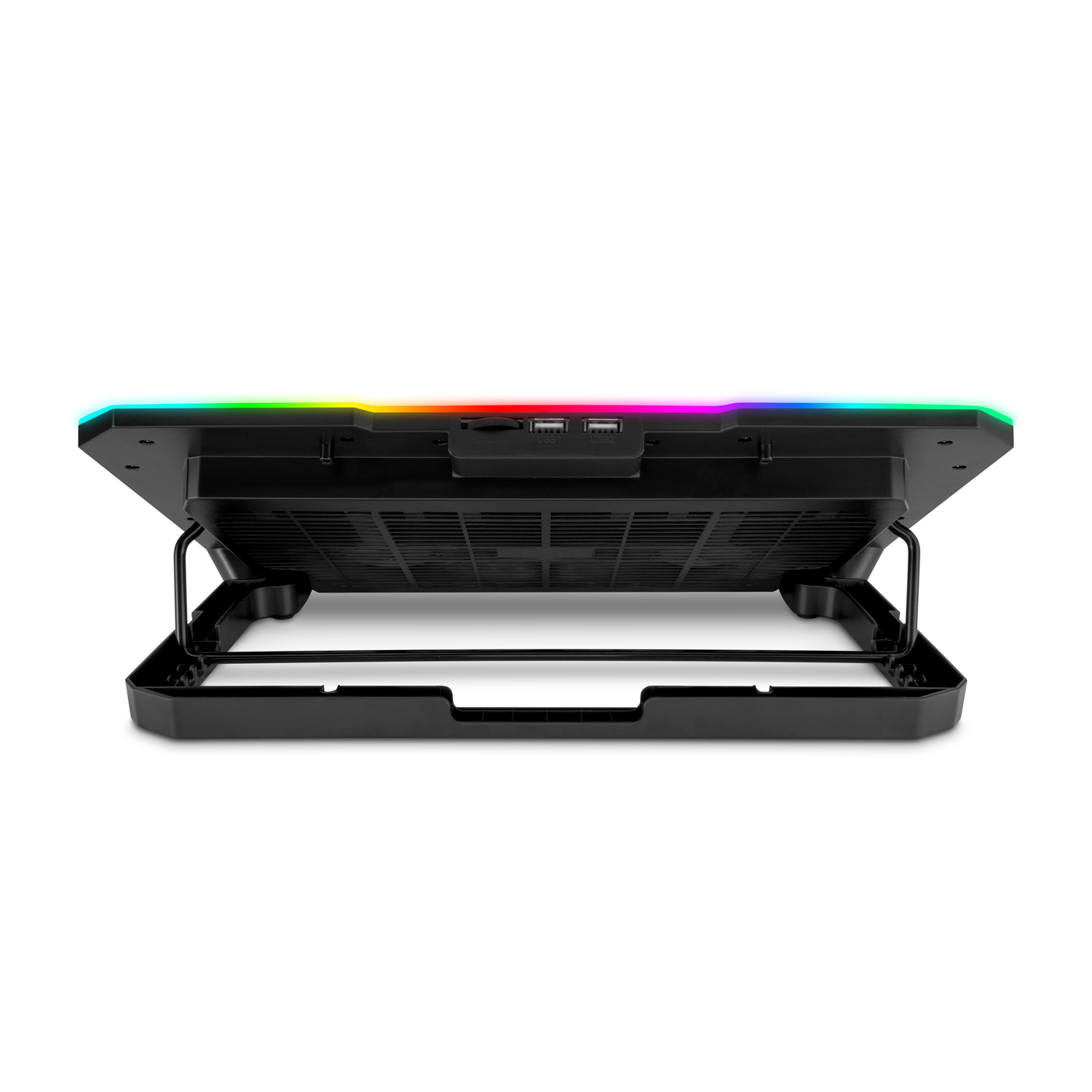EVOLVEO CoolPro, chladiaca podložka pod notebook, 2 ventilátory, RGB podsvietenie, čierna