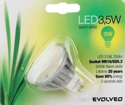 EVOLVEO EcoLight, LED žárovka 3,5W, patice MR16 (GU5.3), blister