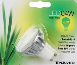 EVOLVEO EcoLight, LED žárovka 4W, patice GU10, 120°, blister