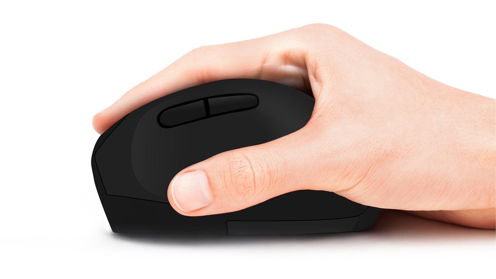 EVOLVEO LadyErgo, tichá vertikálna ergonomická myš, 2,4 GHz, čierna