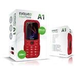 EVOLVEO MaxPhone A1, tlačidlový telefón s podporou dvoch SIM kariet, červený