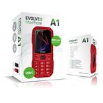 EVOLVEO MaxPhone A1, tlačítkový Dual SIM telefon, červený