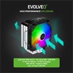 EVOLVEO QuietCool7, chladič procesora s digitálnym displejom, 6 tepelných trubíc, čierny