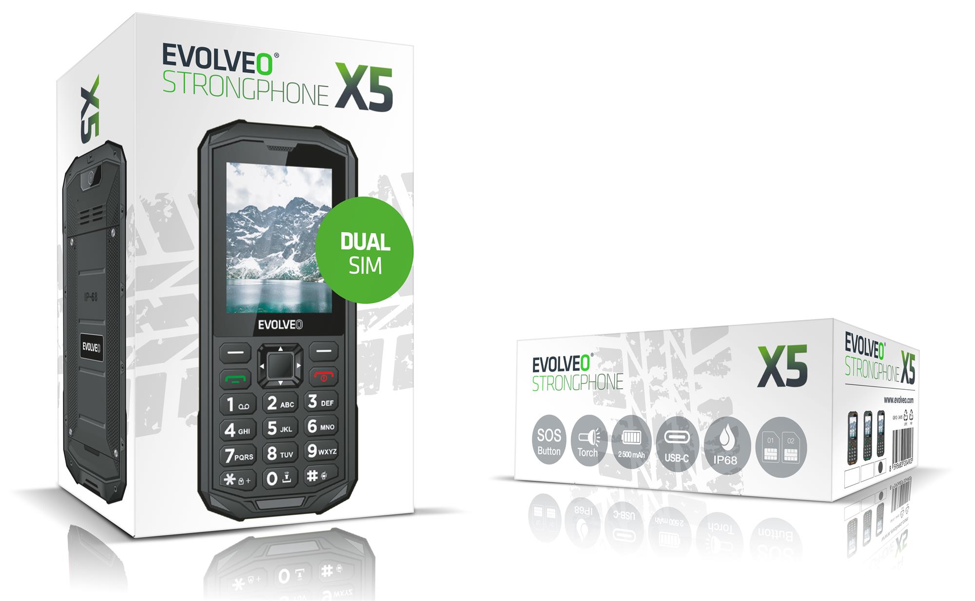 EVOLVEO StrongPhone X5 čierno-sivý