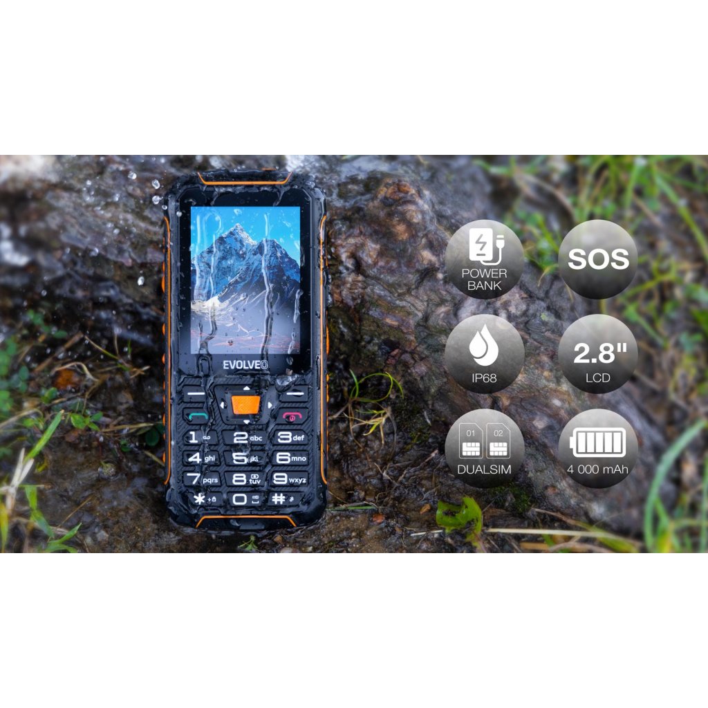 EVOLVEO StrongPhone Z6 čierno-oranžový