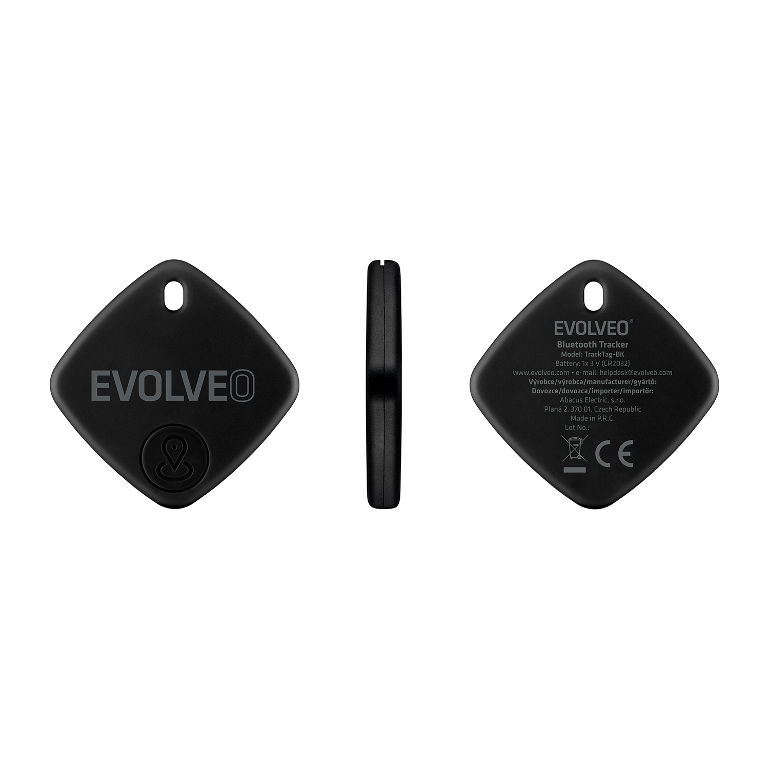 EVOLVEO TrackTag, Bluetooth lokátor s Apple Find My, černý