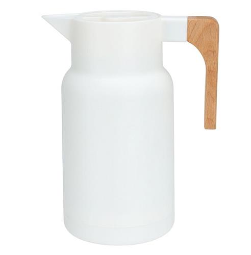 Excellent Domáce potreby Dávkovacia termoska s drevenou rukoväťou biela, 1 l