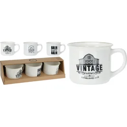 Excellent Houseware Hrnček na kávu VINTAGE set of 3, 180 ml