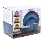 Excellent Houseware Jídelní sada talířů VALENCIA kamenina 16 ks, zelená 