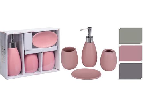 Excellent Houseware Kúpeľňová súprava PASTEL 4 ks, zelená