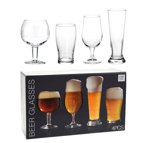Excellent Houseware Mix pohárov na pivo, sada 4 ks