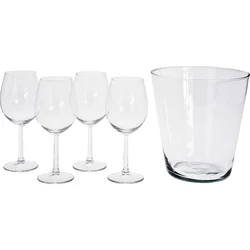 Excellent Houseware Sklenice na víno + chladič, sada 5 ks, 430 ml